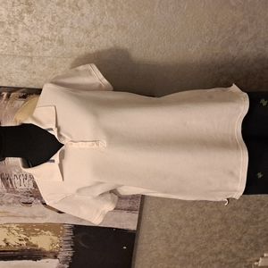 Croft and Barrow Size Large White Button Up Shirt 96% Cotton with 4% Spandex